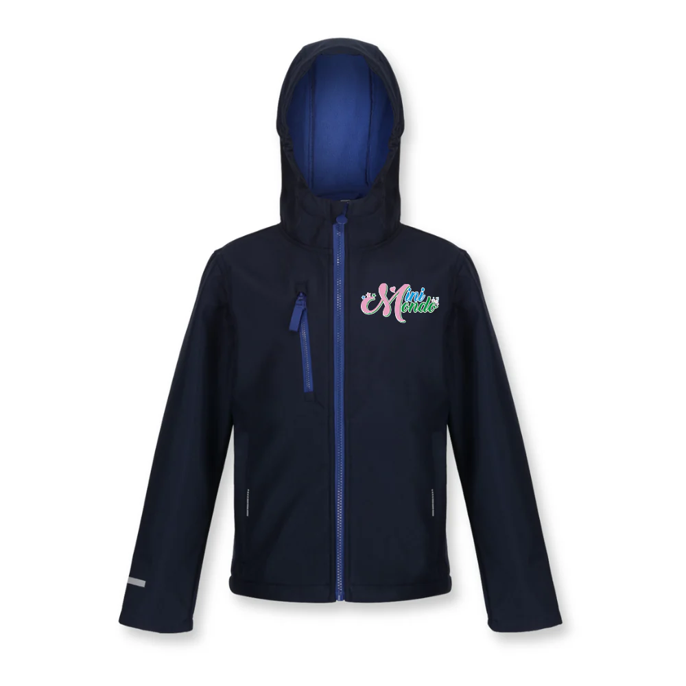 Ablaze bambino Softshell - con cappuccio blu - scuola mini mondo