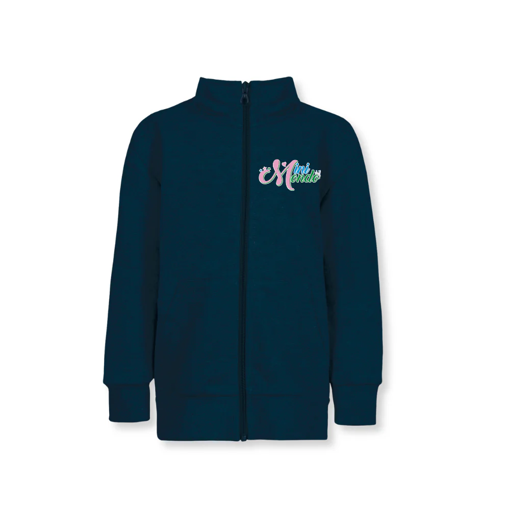 Felpa bambino/a - jacket blu - scuola mini mondo